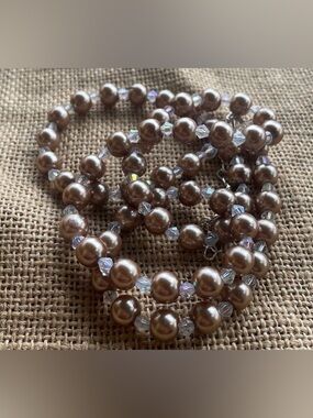 Glass pearl beads with Crystal spacers with extension New luxury Amazing